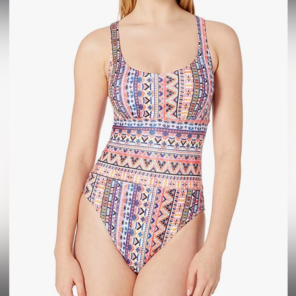 NWT Next Women’s Daylight Daze Multicolor Cross Back One Piece Size Extra Small